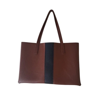 Vince Camuto Brown with Black Vegan Leather Tote Bag - Image 1 of 3