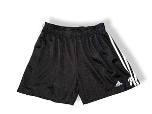 Vtg 90s Y2K ADIDAS Soccer Shorts Black textured shadow stripe men’s size M - Picture 1 of 8