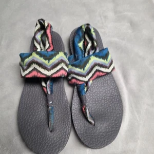 Sketchers Yoga Mat Slingback Chevron Colorful Sandals Women SZ 7 - Picture 1 of 8