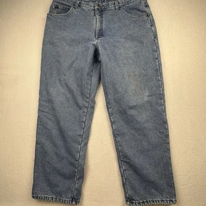 Vintage 90s LL Bean Fleece Lined Jeans Mens 40x30 Natural Fit Insulated Double L - Picture 1 of 9