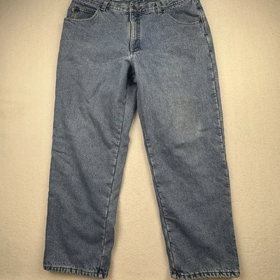Vintage 90s LL Bean Fleece Lined Jeans Mens 40x30 Natural Fit Insulated Double L - Image 1 of 4