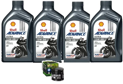 KIT/TAGLIANDO DUCATI 600 620 695 750 900 MONSTER FILTRO OLIO SHELL 15W50 4T - Immagine 1 di 4