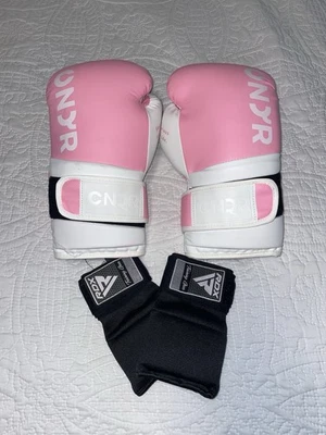 RDX Boxing Gloves Pink with Hand Wraps Set - Image 1 of 4