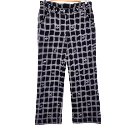 Adidas Originals Trefoil Men's Plaid Wool Blend AOP Pants Wide Leg Trouser Small - Image 1 of 4