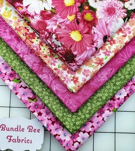 PINK SPRING BLOOMS Fat Quarter Paket (5) Neu Steppung 100% Baumwolle - Bild 1 von 6
