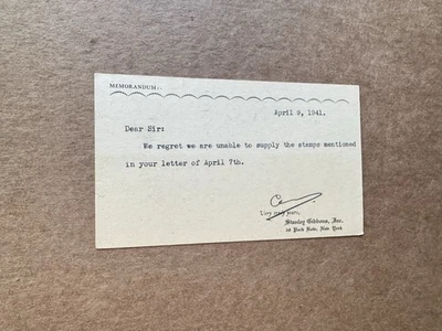 Tarjeta postal preimpresa de Estados Unidos 1941 + anuncio de distribuidor de sellos (06) UX27 Stanley-Gibbons pedido Foto 1 de 2