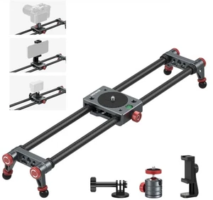 Neewer 16'' Camera Slider Carbon Fiber Dolly Rail + Ball Head 360° w/Phone Clip - Picture 1 of 6