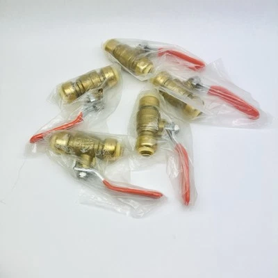 5-PK 1/2" Shut Off Valve For Pex Copper Cpvc Pipe Push To Conn Ball Valve Brass - Image 1 of 3