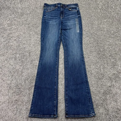 Женские джинсы American Eagle длиной 6 синие с высоким подъемом узкие эластичные следующий уровень - Изображение 1 из 4