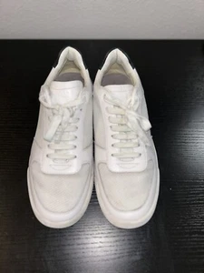 Men’s Hugo Boss White Low-Top Trainers Sneakers in Leather & Mesh Sz 39 US Sz 6 - Picture 1 of 9