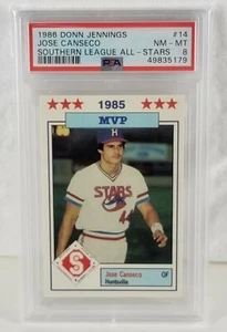 1986 Donn Jennings Southern League All-Stars #14 Jose Canseco PSA 8 NM-MT - Picture 1 of 12