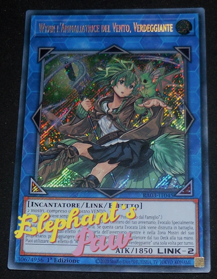 Yugioh - Wynn l'Ammalliatrice del Vento Verdeggiante RARA SEGRETA - RA03-IT045 - Immagine 1 di 1