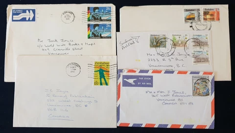 Zimbabwe Postal History Selection of 5 Covers #8128 Cover