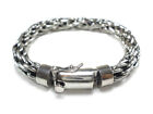 Sterling Silver Mens Bracelet Chunky Multi Link Woven design - Hallmarked
