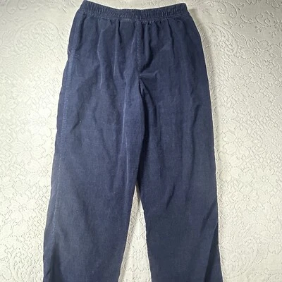Pantalones de pana vintage blancos ciervo cintura elástica azul marino cremallera talla 12 Foto 1 de 4