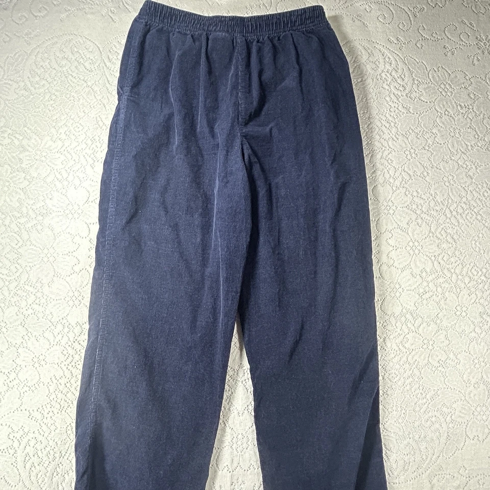 Pantalones de pana vintage blancos ciervo cintura elástica azul marino cremallera talla 12 Foto 1 de 4
