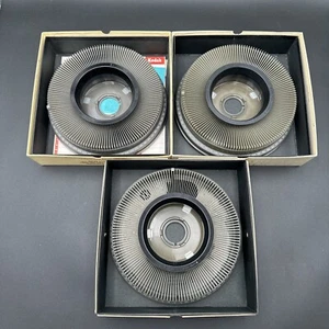 Lot of 3 Vintage KODAK Carousel Transvue 140 Slide Tray w/ Box - Picture 1 of 4