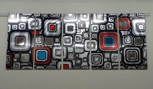Contemporary abstract Art. Home Office decor, Metal & Mirrored Acrylic wall art - Picture 1 of 9
