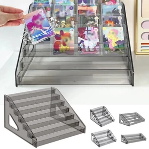 3-7 Tier Acrylic Collector Card Display Stand Rack Shelf For Trading Cards Gray - Picture 1 of 27