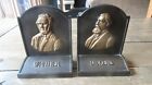 Antique Heavy!!! Charles Dickens John Whittier Writers Bookends 6"