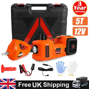 Electric Hydraulic Car Floor Jack 5 Ton 12V w/ Impact Wrench &Tire Inflator Pump - Picture 1 of 14