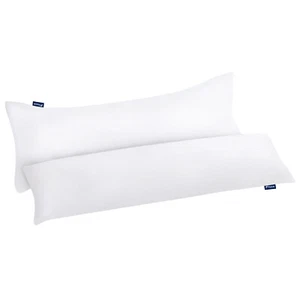 Waterproof Pillow Protector Body Size Zippered Pillow Cases 21"x55" White 2 Pack - Picture 1 of 6