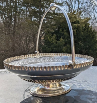 Antigua cesta de plata Walkerhall Sheffield 1897 Motherwell Bowling Club Trofeo Foto 1 de 4