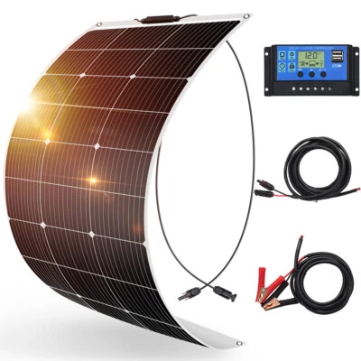 Dokio Solarpanel 100W 200W 400W Flexibel Kit fur Wohnmobil Batterie Haus Boot - Bild 1 von 4