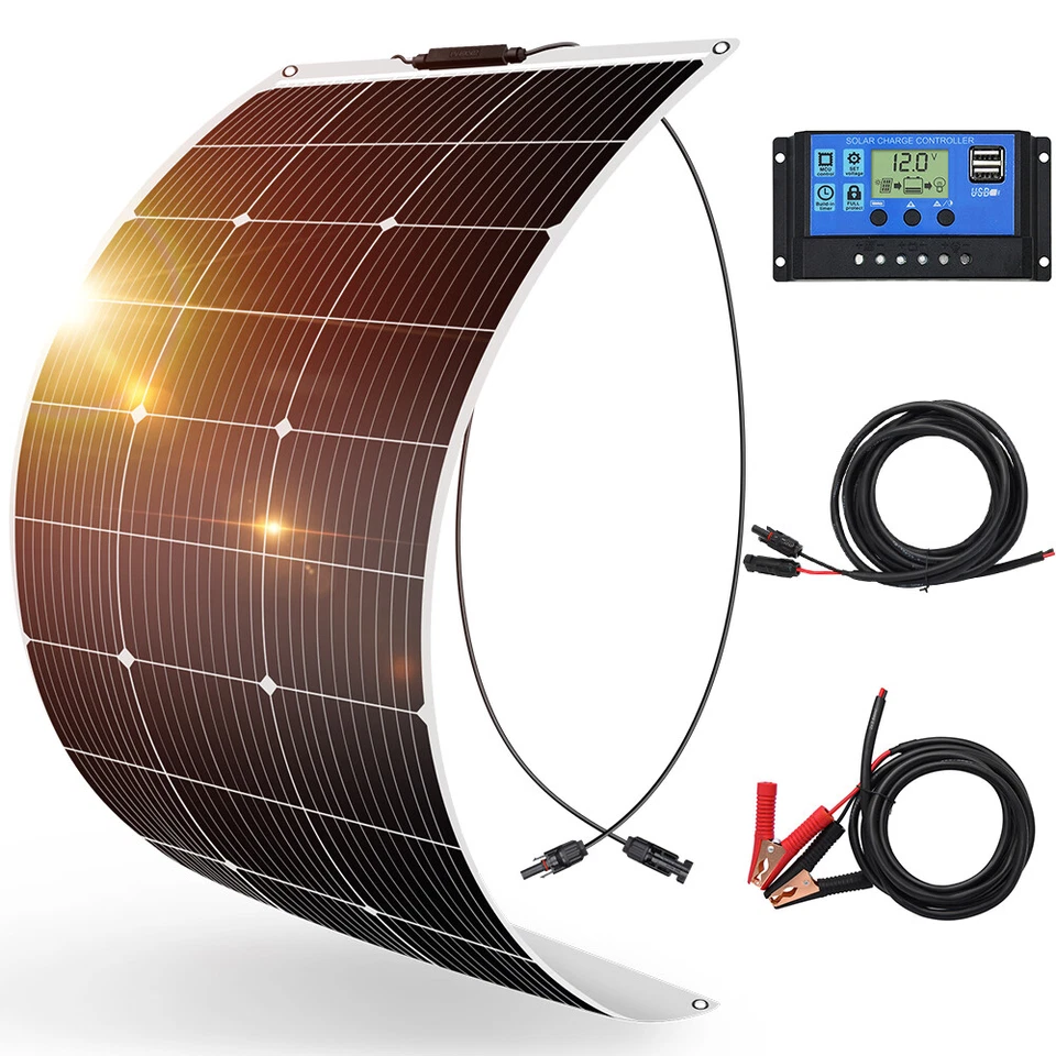 Dokio Solar Panel 100W 200W 400W Flexible Kit for Motorhome Battery Home Boat - Image 1 of 4