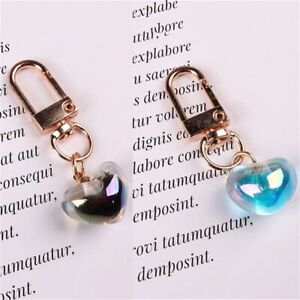 Bag Ornaments Heart Keychain Earphone Pendant Crystal Key Chain Keyring Jewelry