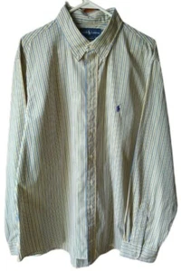 Ralph Lauren Custom Fit L/S Striped Poplin Cotton Shirt Men's 18x36/37 NWOT! - Picture 1 of 10