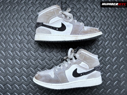 Nike Air Jordan 1 Mid SE Craft Sneakers Bambino Taglia 5Y FD9091 002 Grigio Bianco