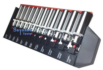 12-pc. 1/4" DR  METRIC / SAE Deep Universal Spline Socket Set 6, 12 Point Square - Image 1 of 3