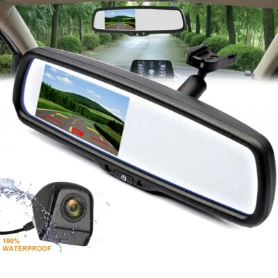 4.3" Car Rear View Mirror Monitor OEM No1 Bracket+Backup Camera For Subaru Kia - Image 1 of 4