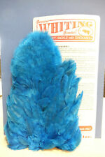 Whiting Softhackle & Chickabou White dyed KINGFISHER BLUE