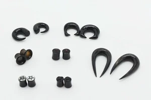 Paar 00 10 mm organische handgeschnitzte hängende Ohrring Taper Plugs Horn - Bild 1 von 69