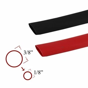 3/8 Zoll Durchmesser rot + schwarz Schrumpfschlauch 3:1 Marinequalität 2 Fuß + 2 Fuß - Bild 1 von 4