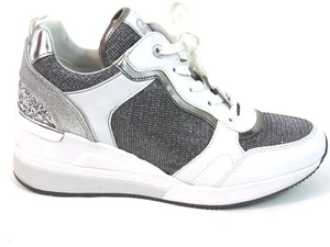 Michael Kors Crista Trainer Sneaker (Women's) - White/Silver - Sz 9 M - Picture 1 of 9