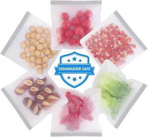 Reusable Silicone Gallon Bags, 6 Pack, Dishwasher Safe, BPA Free - Picture 1 of 8