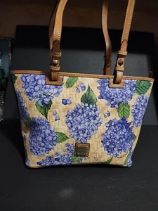 Dooney Bourke lila gelb groß Shopper Tasche Hortensien Kollektion Umhängetasche - Bild 1 von 23