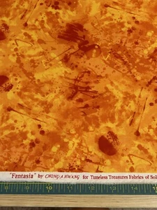 Timeless Treasures Chong-A Hwang Fabric Fantasia Orange 3/4 YD Sewing Quilting - Picture 1 of 3