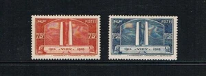 France 1936 old set (Michel 322/23) Vimy/first worldwar nice unused/MLH - Picture 1 of 2