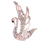 Rhinestone Swan Brooch Crystal Animal Brooches Suit Collar Pin Women Jewelry~M'