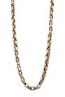 Two Tone 18K Solid Rose Gold Platinum Byzantine Chain For Men 23 Inch 4.3 mm