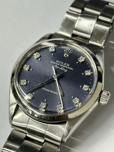 Rolex Air King 5500 From  With Blue Ten point Diamond Vintage 34mm Watch - Picture 1 of 7