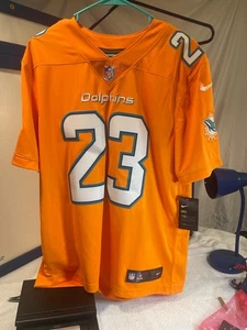 Nike JAY AJAYI #23 Miami Dolphins ON FIELD Jersey NET Size L Orange - Picture 1 of 7