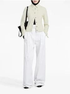 Proenza Schouler Women's White Label Denim Jacket Size 10 Cream Off White - Picture 1 of 12