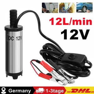 Auto 12V 12L/Min 38mm Edelstahl Tauchpumpe Wasserpumpe Diesel Öl Pumpe Transfer - Bild 1 von 12