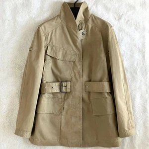 Isabel Marant Military Work Jacket Coat Beige Women Size 34 Belt Polyester - Picture 1 of 24