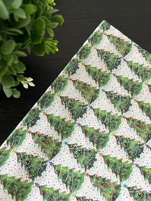 CHRISTMAS TREES Design Tissue Paper Sheets Choose Size & Package Amount - Image 1 of 4